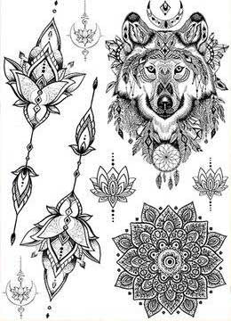 tatouage bouddha le mandala loup