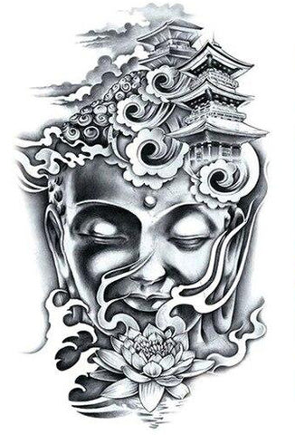tatouage de bouddha sur fleur de lotus 