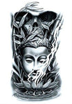 tatouage tête de mort bouddha